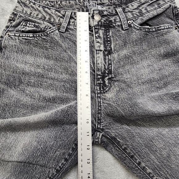 Time And Tru Jeans Womens 12 Black Gray High Rise Crop Straight Leg Stretch - Picture 10 of 13